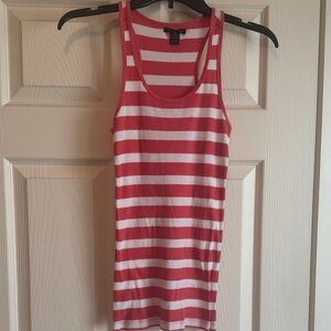 Striped Tangerine and White Tank Top